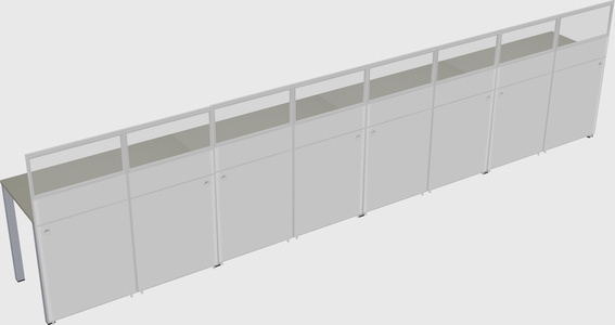 Shared rectangular cubicle