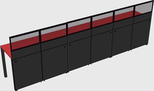 Shared rectangular cubicle