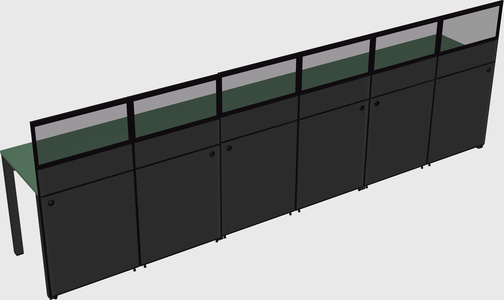 Shared rectangular cubicle