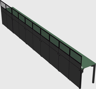 Shared rectangular cubicle