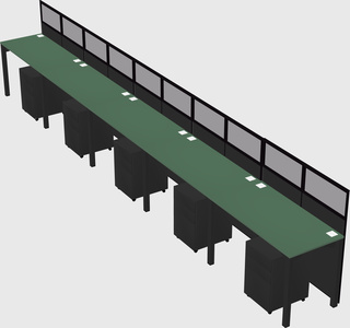 Shared rectangular cubicle