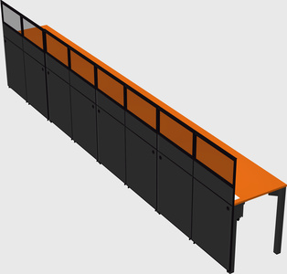Shared rectangular cubicle