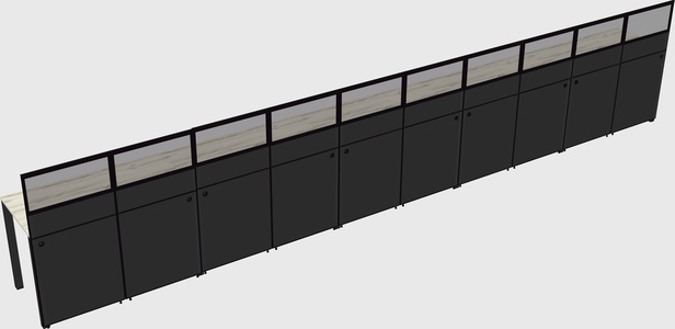 Shared rectangular cubicle
