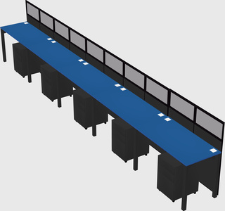 Shared rectangular cubicle