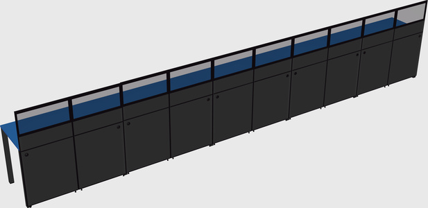Shared rectangular cubicle