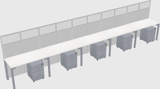 Shared rectangular cubicle