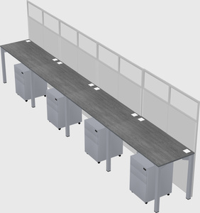 Shared rectangular cubicle