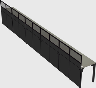 Shared rectangular cubicle