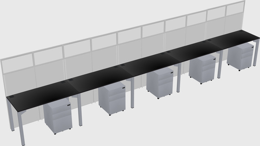 Shared rectangular cubicle
