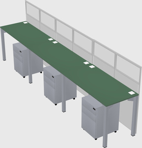Shared rectangular cubicle