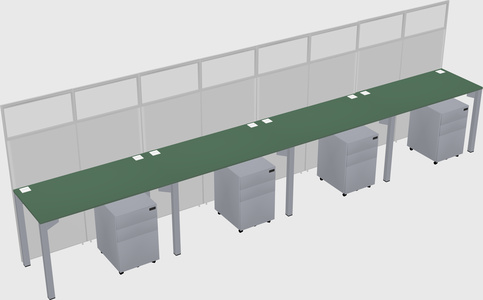 Shared rectangular cubicle