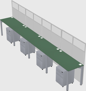 Shared rectangular cubicle