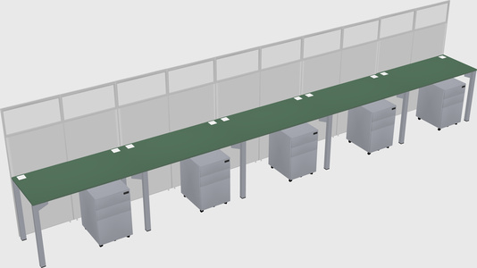 Shared rectangular cubicle