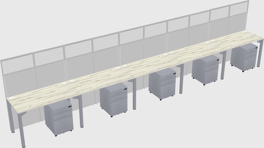 Shared rectangular cubicle
