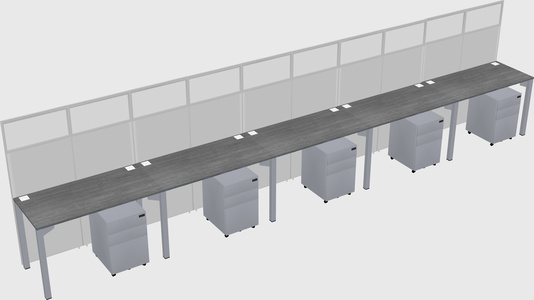 Shared rectangular cubicle