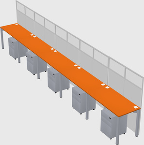 Shared rectangular cubicle