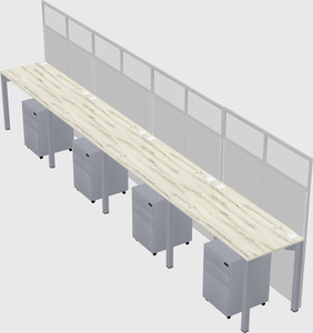 Shared rectangular cubicle
