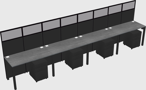 Shared rectangular cubicle