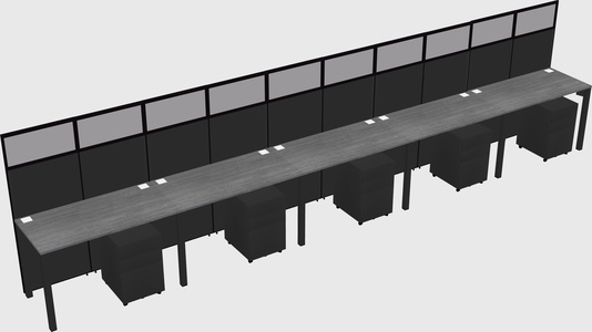 Shared rectangular cubicle