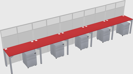 Shared rectangular cubicle
