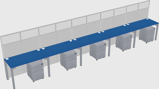 Shared rectangular cubicle