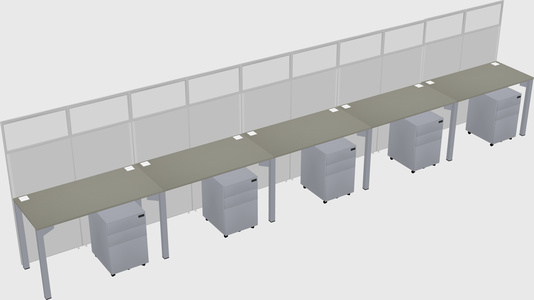 Shared rectangular cubicle