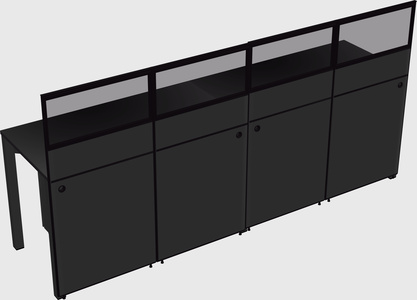 Shared rectangular cubicle