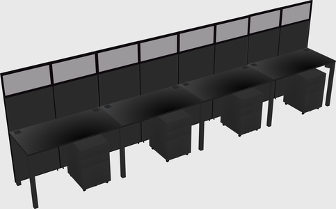 Shared rectangular cubicle