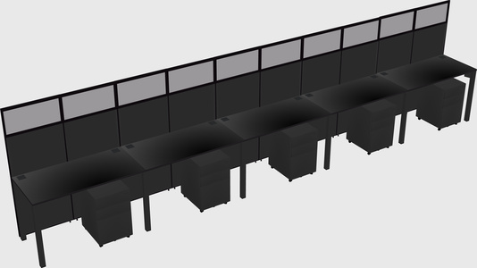 Shared rectangular cubicle