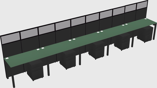 Shared rectangular cubicle