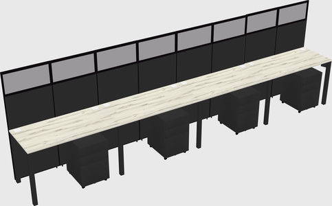 Shared rectangular cubicle