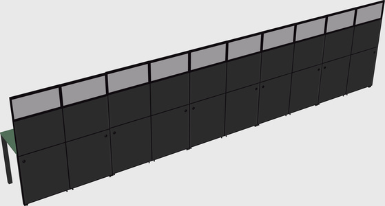 Shared rectangular cubicle
