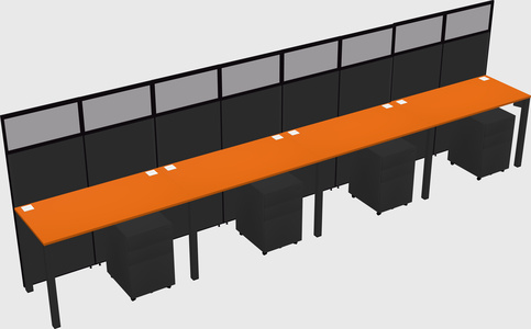 Shared rectangular cubicle