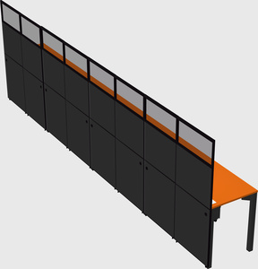 Shared rectangular cubicle