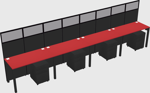 Shared rectangular cubicle