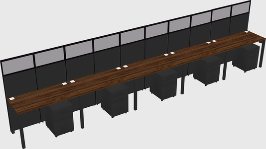Shared rectangular cubicle