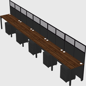 Shared rectangular cubicle