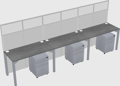 Shared rectangular cubicle