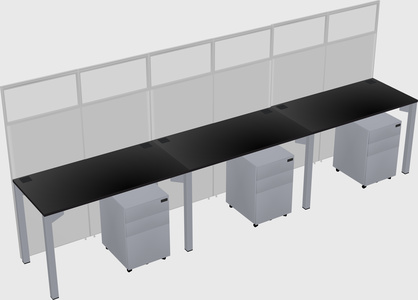 Shared rectangular cubicle