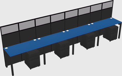 Shared rectangular cubicle