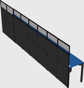 Shared rectangular cubicle