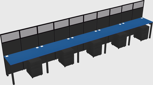 Shared rectangular cubicle