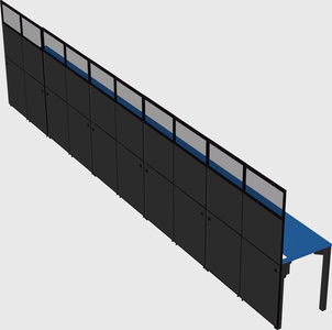 Shared rectangular cubicle
