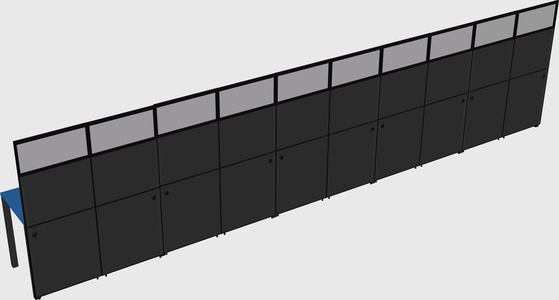 Shared rectangular cubicle