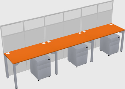 Shared rectangular cubicle