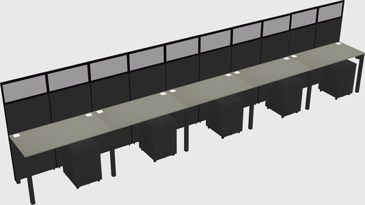 Shared rectangular cubicle