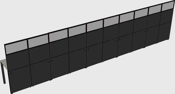 Shared rectangular cubicle