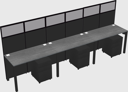 Shared rectangular cubicle