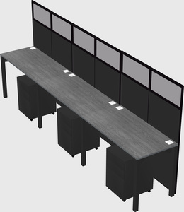 Shared rectangular cubicle