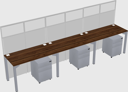 Shared rectangular cubicle